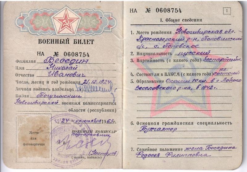 Как выглядит белый билет от воинской службы в россии фото