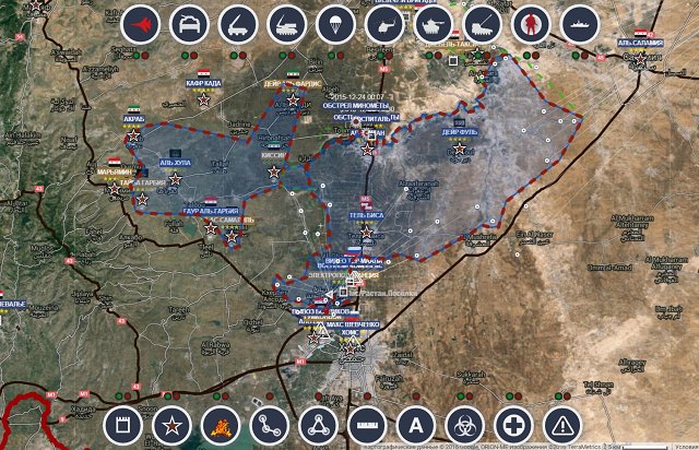 Обзор карты боевых действий в Сирии на сегодня.